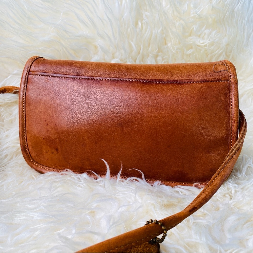 COACH vintage Dinky brown leather crossbody bag purse shoulder turnlock - Picture 8 of 14